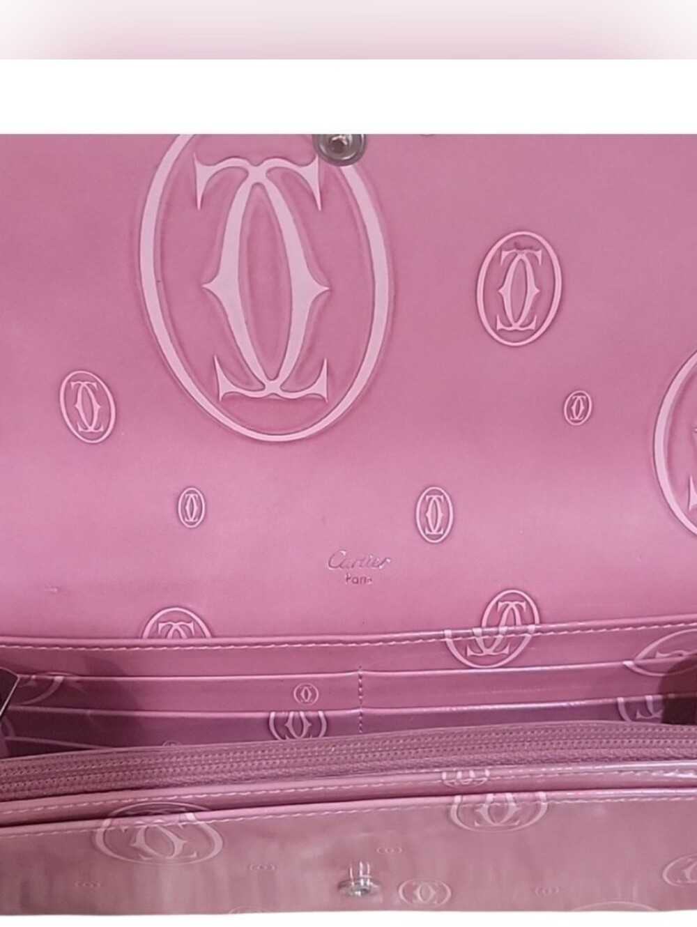 Cartier Pink Patent Leather Happy Birthday Continental Wallet Authentic - Picture 9 of 13